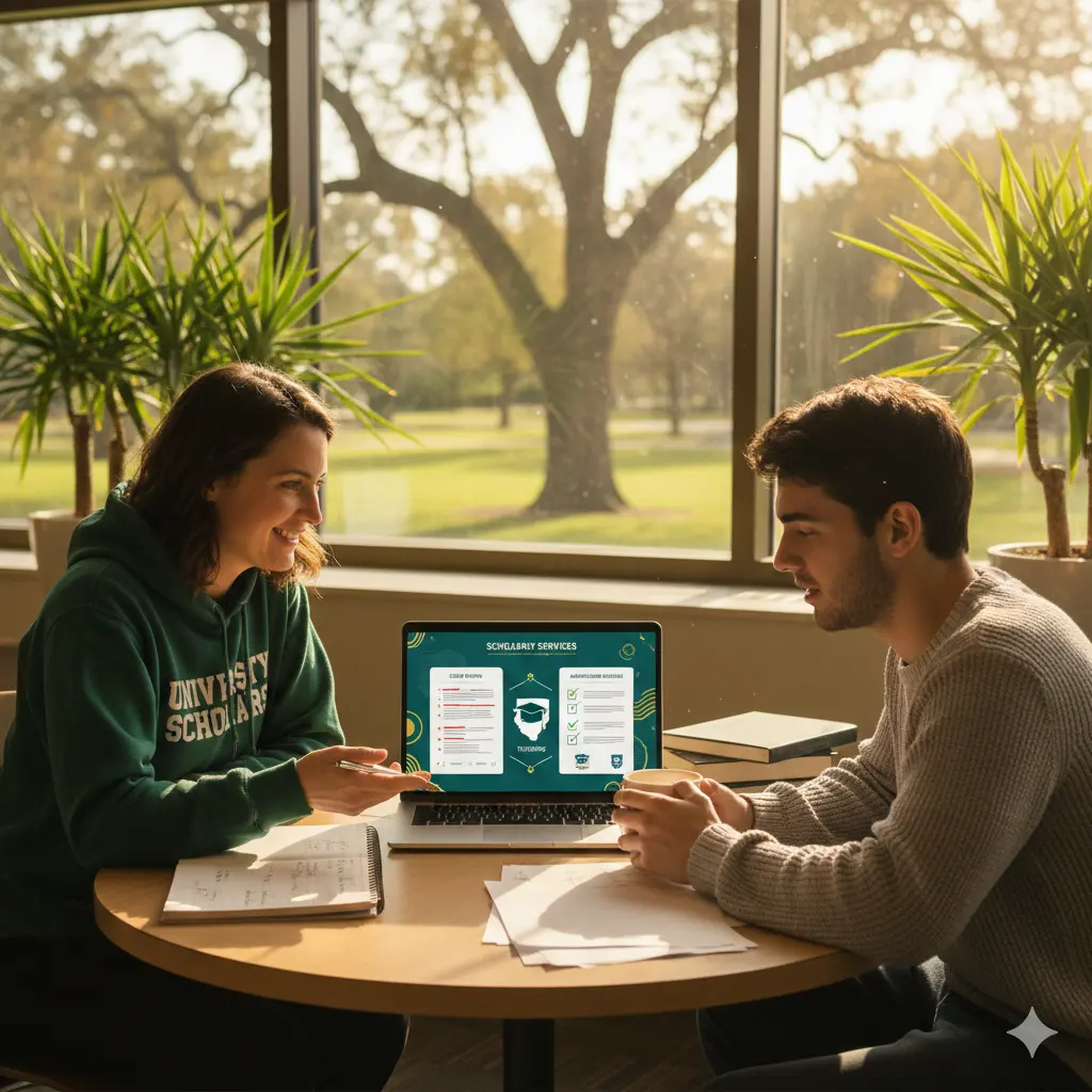 Students mentoring on campus